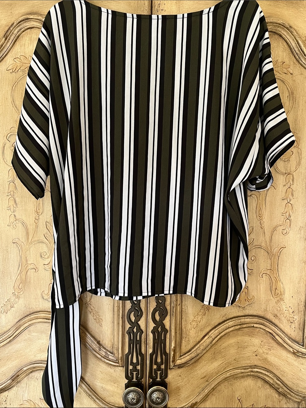 MICHAEL Michael Kors L oversized Top Dolman sleeves vertical stripe - Picture 4 of 6